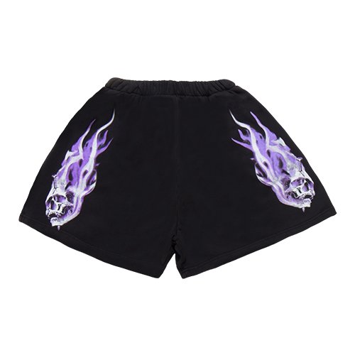 Skully Purple Flame Shorts