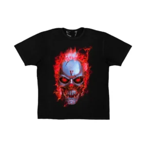 Skully Red Flame T-Shirt – Black