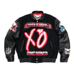 The Weeknd x Warren Lotas XO Super Bowl LV Varsity Jacket -Black