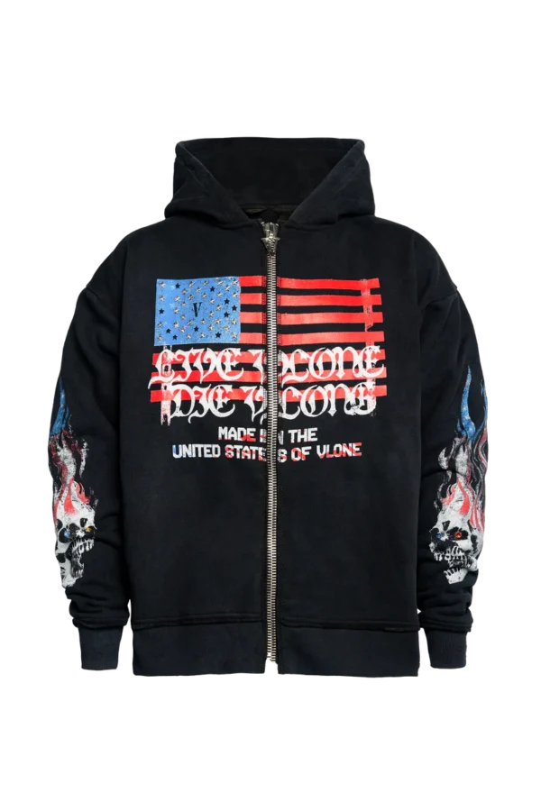 Vlone Flag Zip Up Hoodie